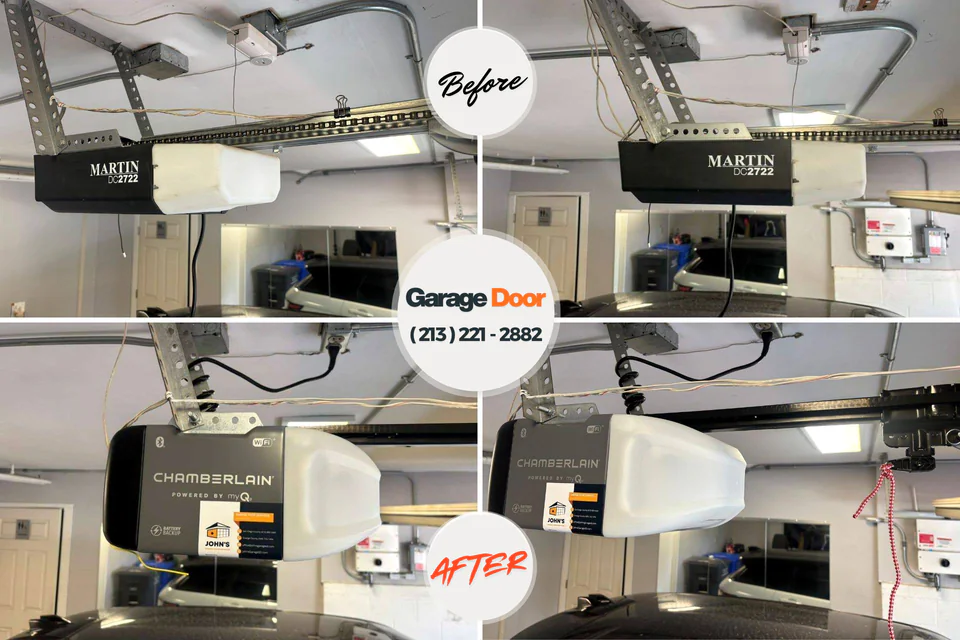 Before and after: garage door company New Market, MD